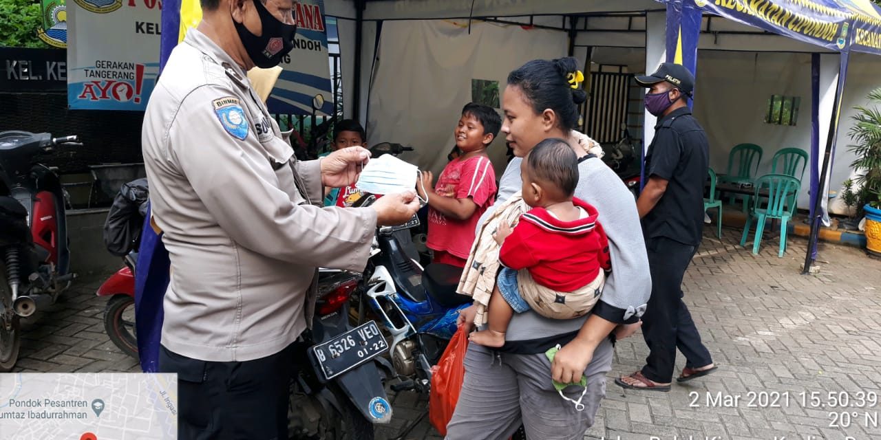 Polsek Cipondoh dan 3 Pilar Gelar Operasi Yustisi OAB PPKM di Kel. Kenanga