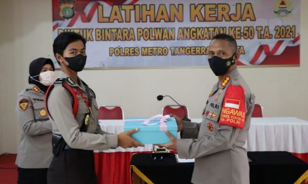 Penutupan Latihan Kerja Diktuk Bintara Polwan Angkatan Ke-50 Tahun 2021 Polres Metro Tangerang Kota