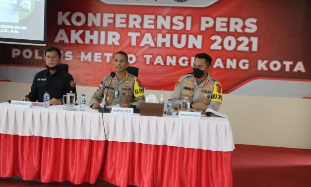 Konferensi Pers Akhir Tahun, Kapolres: Kasus Kriminal di Tahun 2021 Menurun.