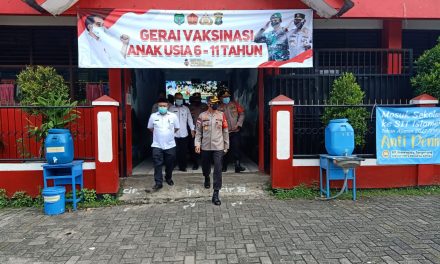 Polsek Cipondoh Polres Metro Tangerang Kota Gelar Vaksinasi Massal Anak Usia 6 s.d 11 Tahun Bekerjasama Dengan Badan Intelijen Negara (BIN)