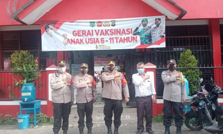 Polsek Cipondoh Polres Metro Tangerang Kota Gelar Vaksinasi Massal Untuk Anak Usia 6 – 11 Tahun di SDN Cipondoh 1