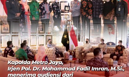 Kapolda Metro Jaya, Irjen Pol. Dr. Mohammad Fadil Imran, M.Si., menerima audiensi dari Ketua Bawaslu DKI Jakarta